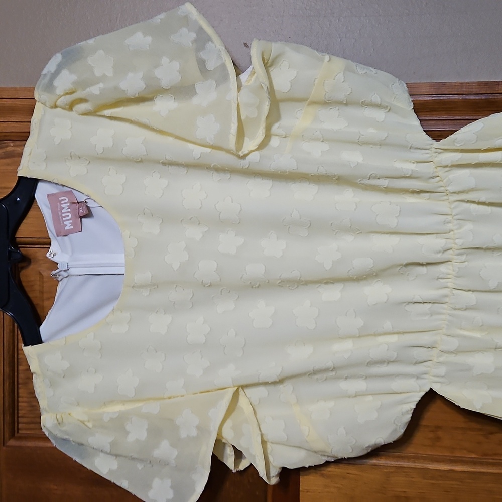 Show Me Your MuMu Merritt Pastel Yellow Daisy Mini Dress-NWT - Picture 6 of 13